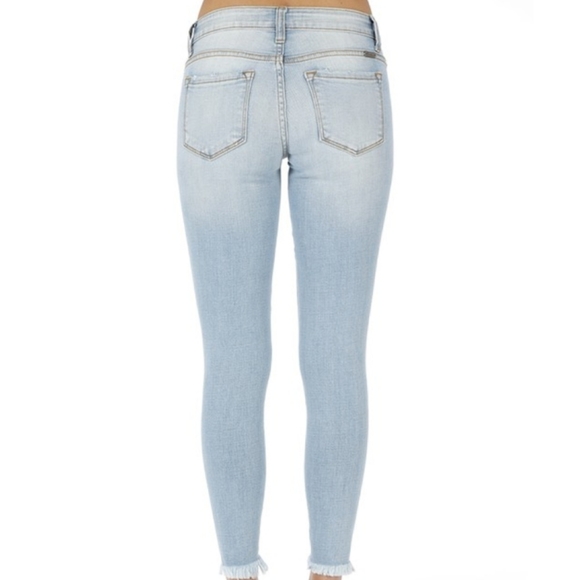 New- Low Rise Distressed Ankle Skinny Jean - Picture 4 of 11